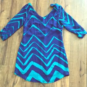 As u Wish blue and turquoise  shift dress